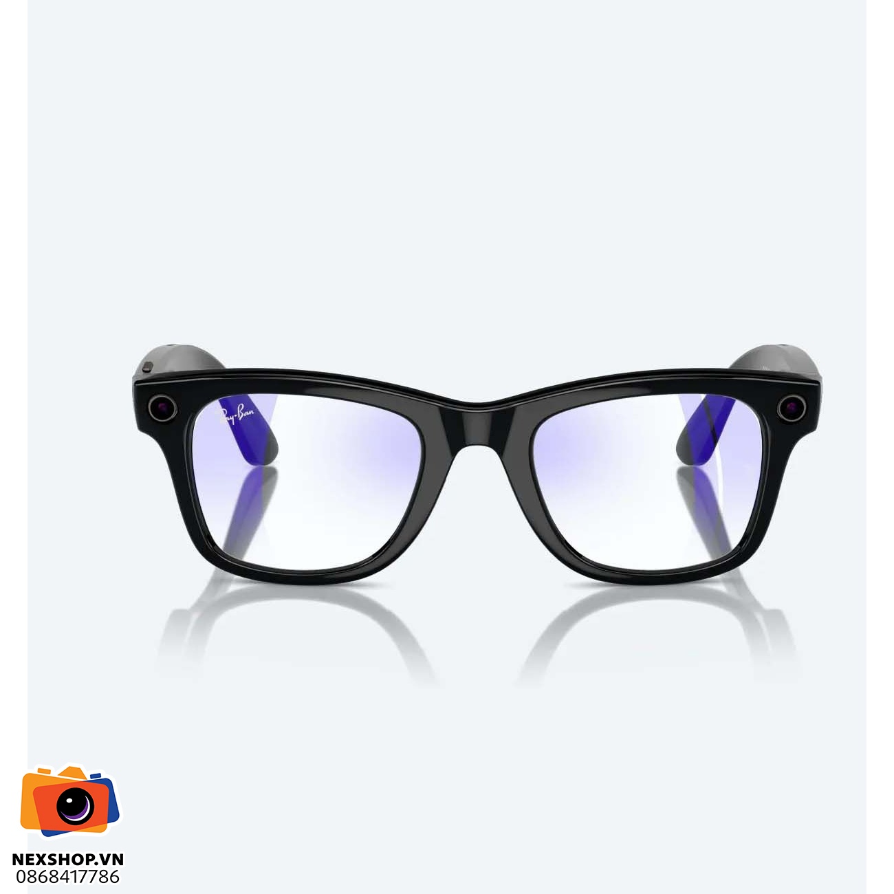 Kính thông minh Ray-Ban Meta Wayfarer Gen 2 Shiny Black Clear Blue Violet chính hãng NexShop